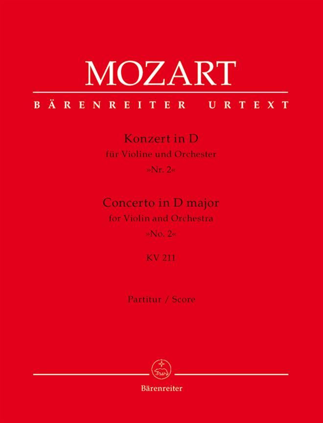 Concerto for Violin No.2 in D major (K.211) (Full Score) Orchestra Orchestra Music Mozart Baerenreiter Germany